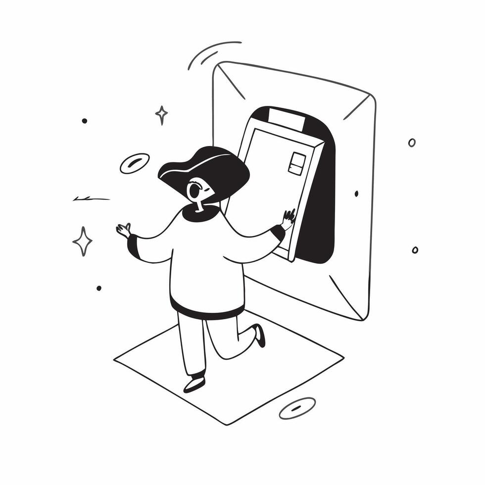 Person with VR Headset in Abstract Glossy Room concept as A person wearing a VR headset in a glossy futuristic abstract room representing immersive technology in remote work Camer pure Set 3 vector