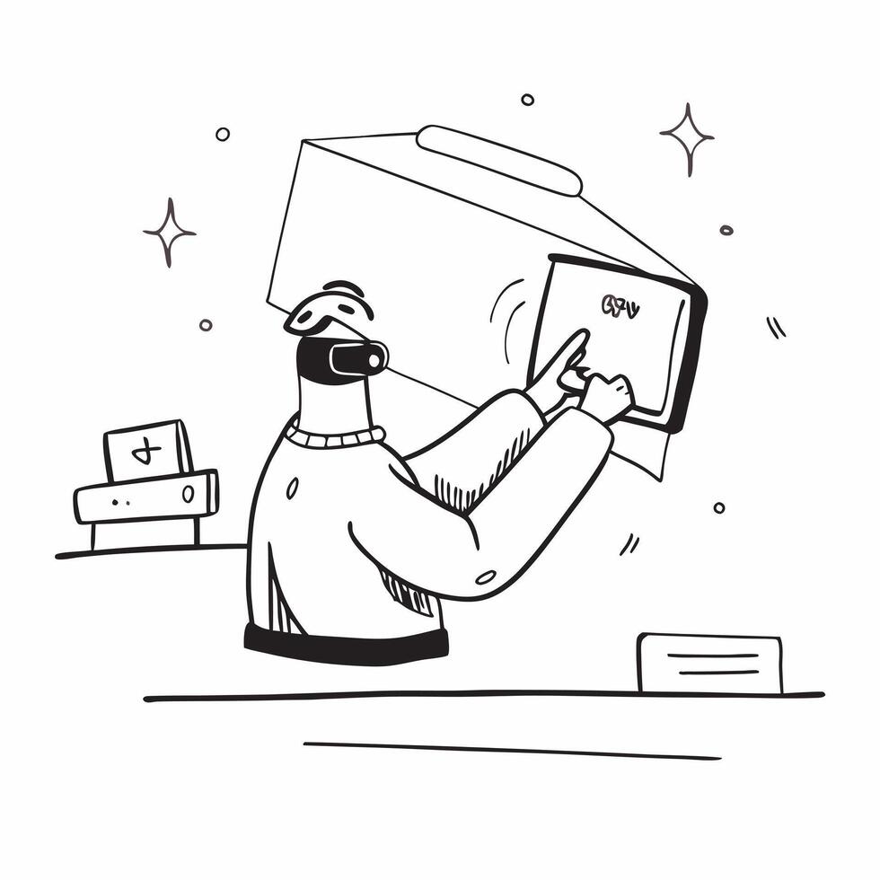 Person with VR Headset in Glossy Room concept as A person wearing a VR headset in a glossy futuristic room representing immersive technology in remote work Camera angle captures t pure Set 2 vector