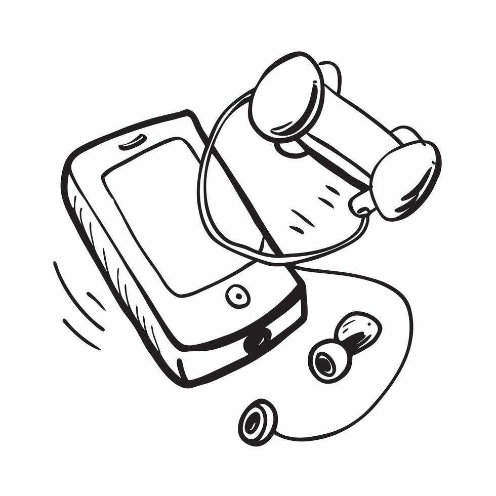 Phone and Earbuds Isolated concept as A image featuring a smartphone and earbuds isolated on a white background Perfect for illustrating communication and connectivity in a pure vector
