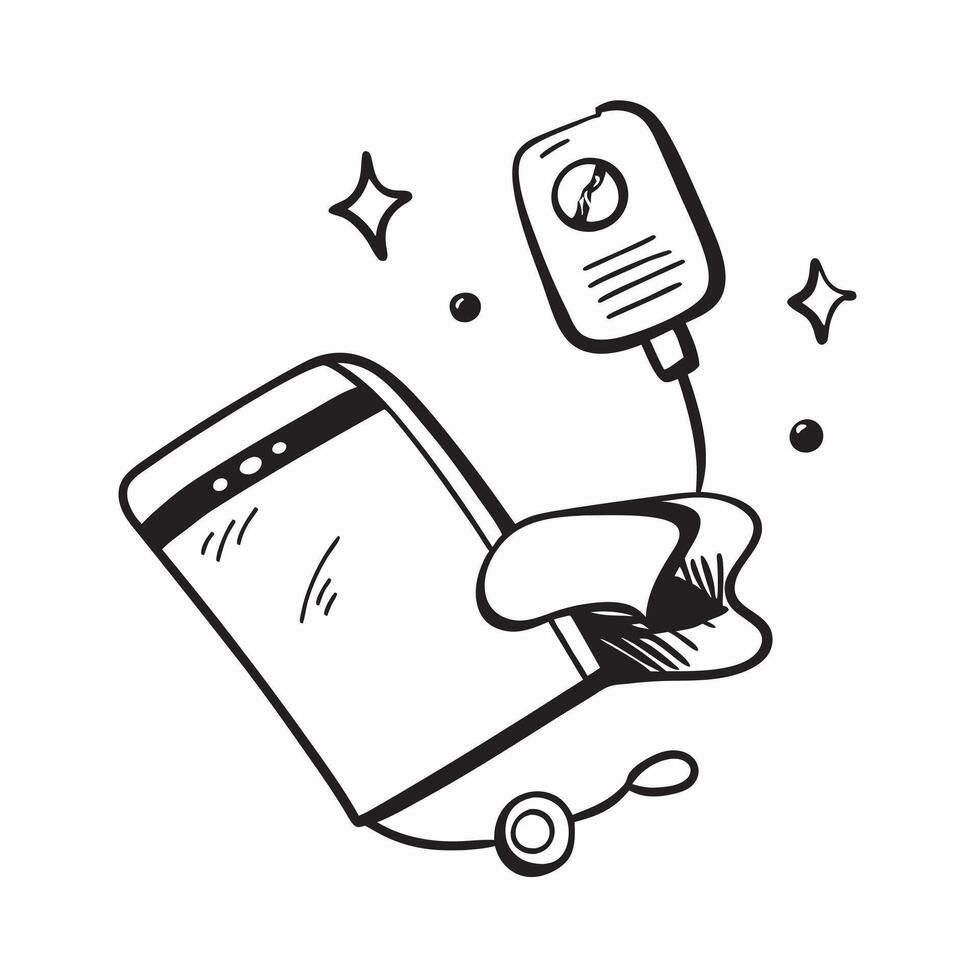 Phone and Earbuds Isolated concept as A image featuring a smartphone and earbuds isolated on a white background Perfect for illustrating communication and connectivity in a pure Set 4 vector