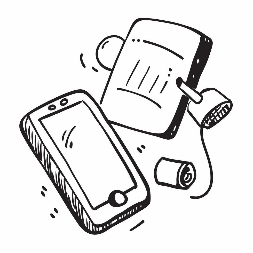 Phone and Earbuds Isolated concept as A image featuring a smartphone and earbuds isolated on a white background Perfect for illustrating communication and connectivity in a pure Set 7 vector