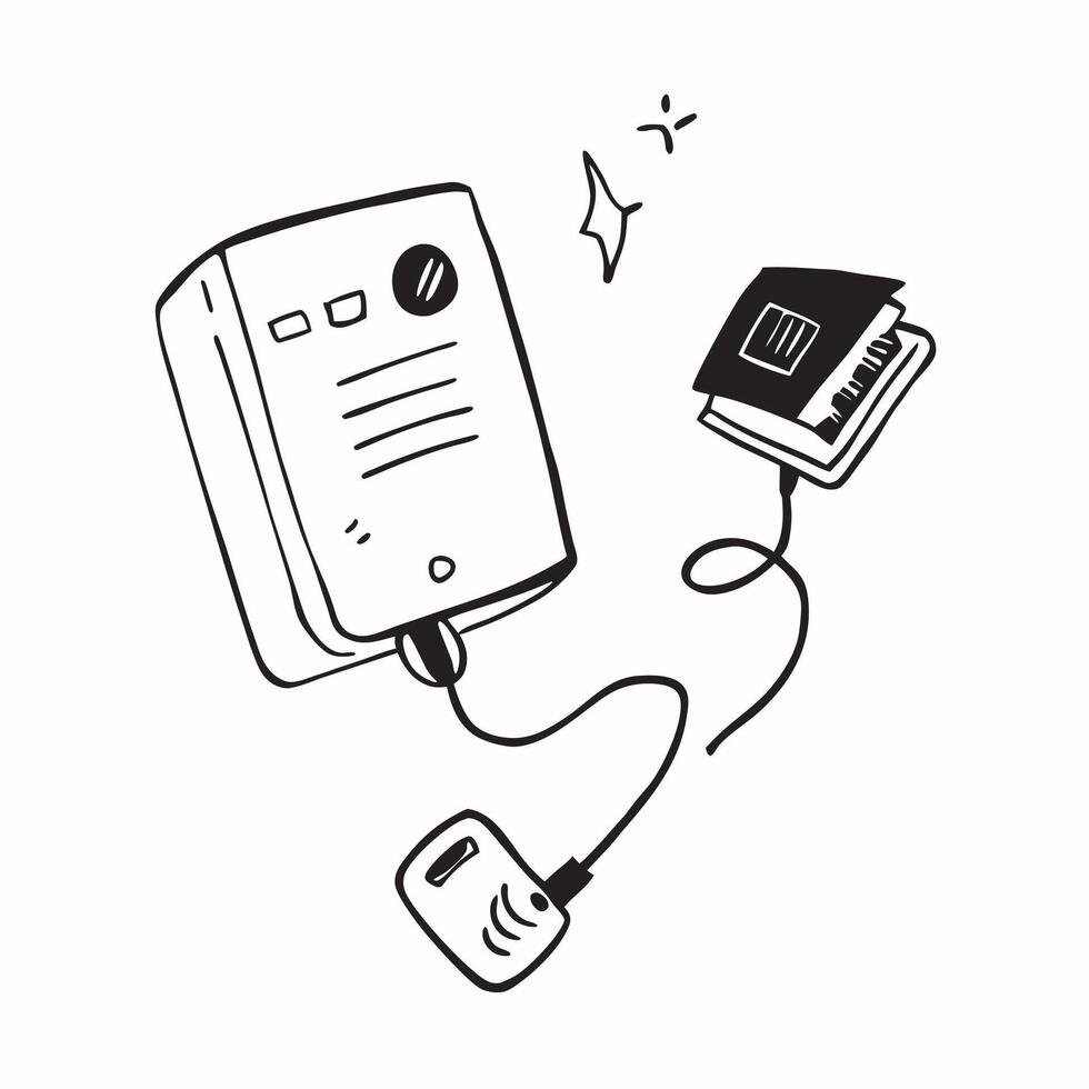 Phone Charger and Notebook with Remote Work Text concept as A phone charger and notebook with Remote Work text on a white background symbolizing the blend of charging and note taki pure Set 3 vector