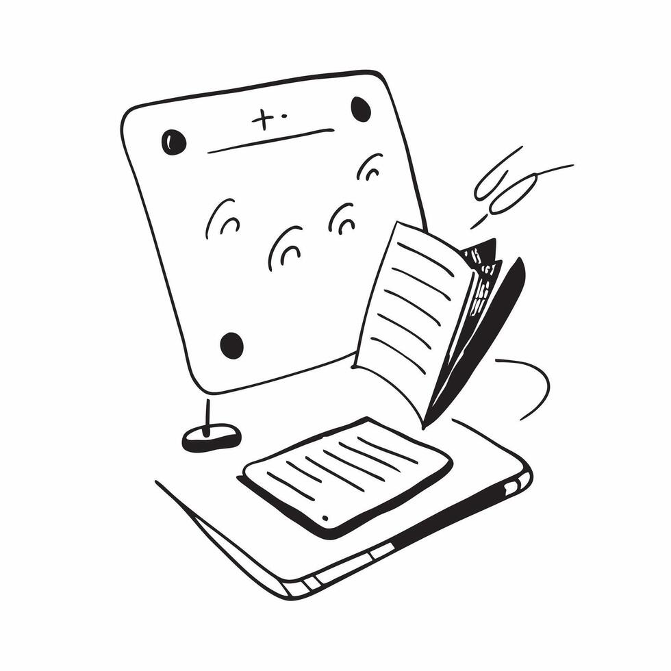 Phone Stand and Notebook with Remote Work Text concept as A phone stand and notebook with Remote Work text on a white background emphasizing organization and productivity in remote pure Set 3 vector