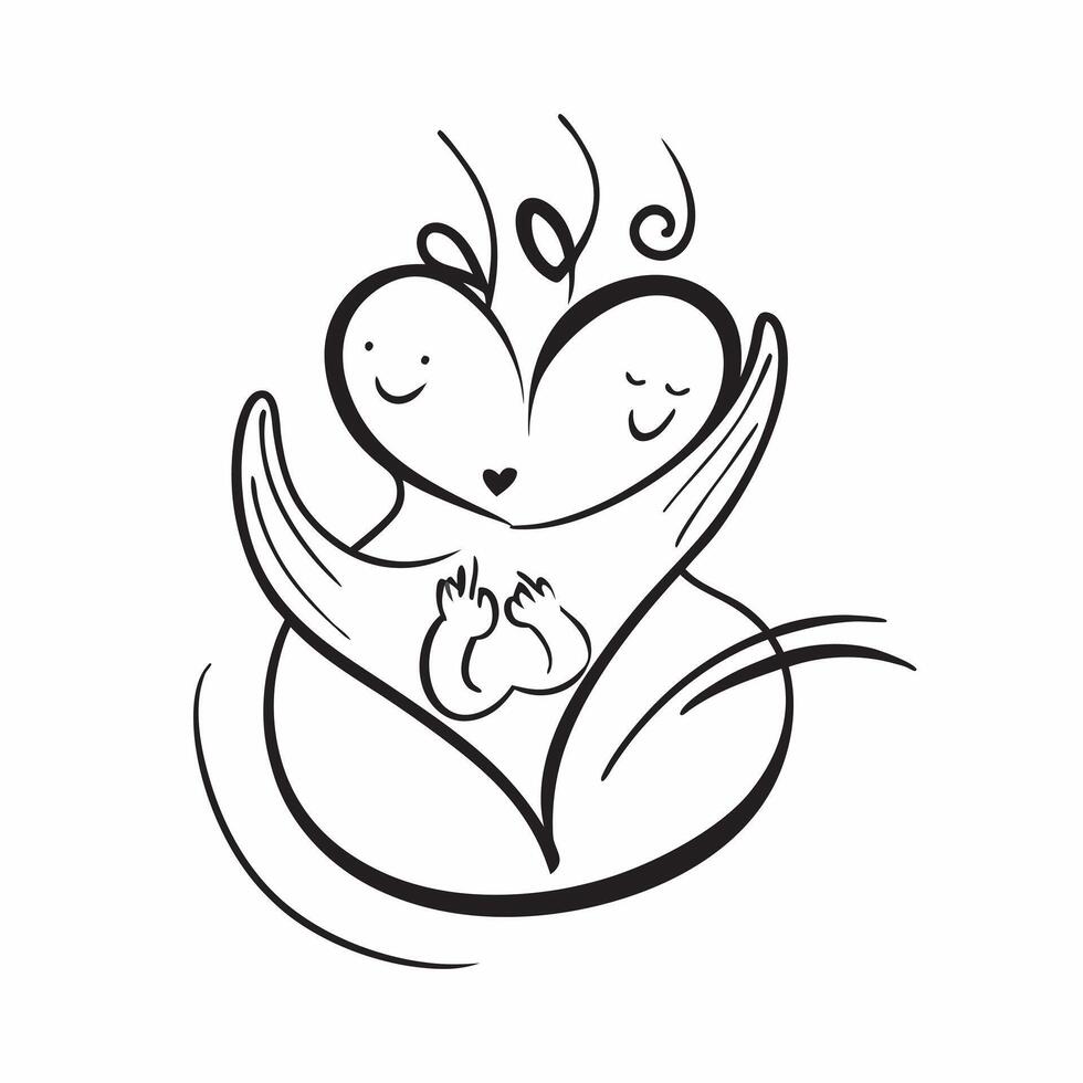 Plus Size Model Heart with Love Text concept as An abstract featuring a heart symbol representing plus size models with the word Love in a soft flowing script The elements pure vector