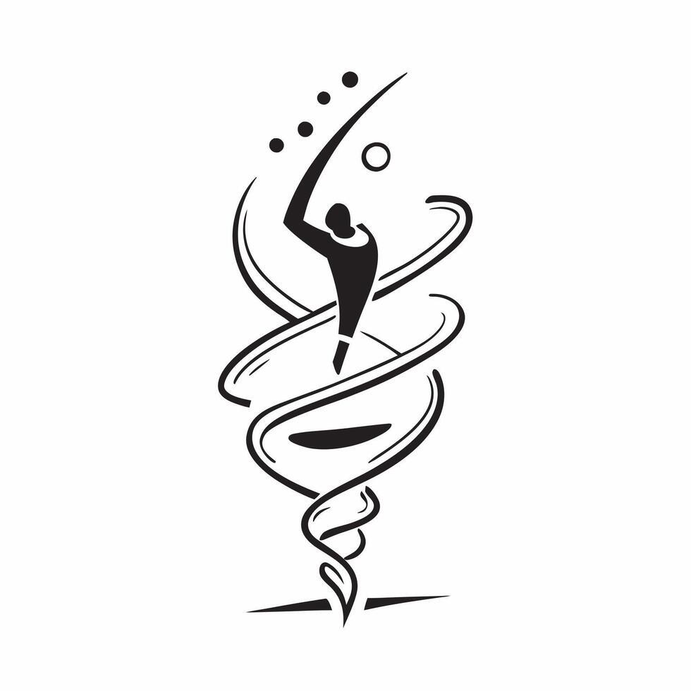 Plus Size Model Silhouette and Spiral with Journey Text concept as An abstract featuring the silhouette of a plus size model and a spiral symbol with the word Journey The e pure vector