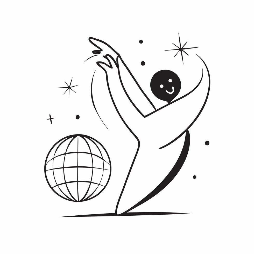 Plus Size Model Silhouette and Globe with World Text concept as An abstract featuring the silhouette of a plus size model paired with a globe symbol and the word World The pure vector