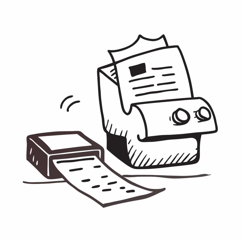 Printer and Paper Isolated concept as A image showing a printer and a stack of paper isolated on a white background Ideal for representing essential office equipment in a h pure Set 5 vector