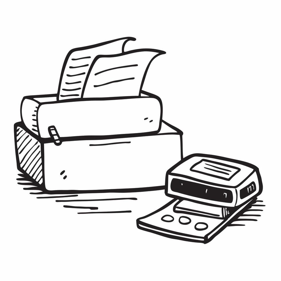 Printer and Paper Isolated concept as A image showing a printer and a stack of paper isolated on a white background Ideal for representing essential office equipment in a h pure vector