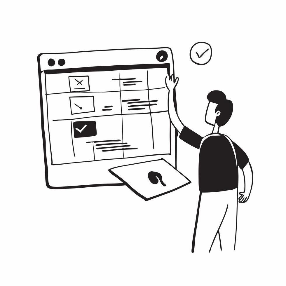Project coordinator managing tasks on a glossy project management tool in a flexible workspace concept as Camera movement Pan across the screen displaying task assignments and proj pure vector