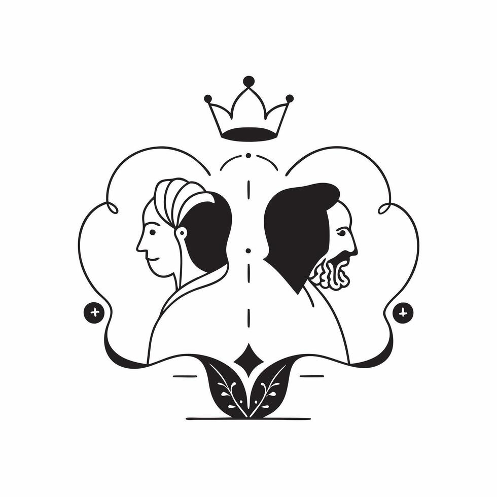 Ram and Sita Silhouette Frame concept as Vertical frame with silhouettes of Ram and Sita on opposite sides creating a royal and divine Dussehra themed copy space with a focus on lo pure vector
