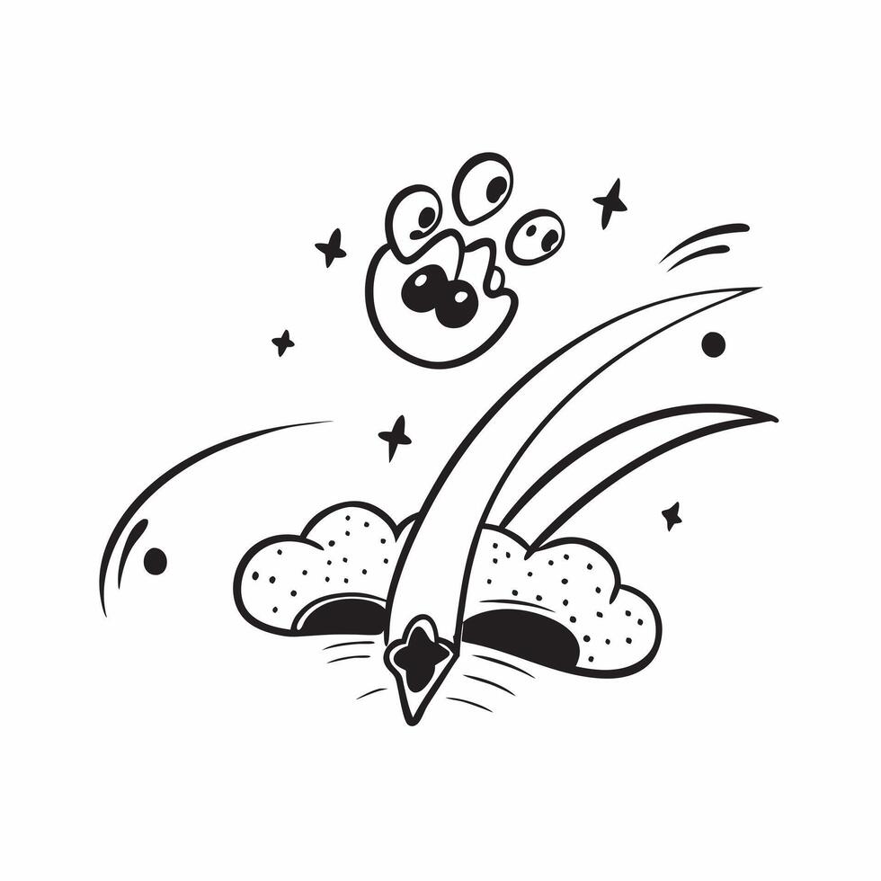 Rams Footprints and Bow concept as Abstract of Rams footprints alongside a bow isolated on a white background symbolizing the divine path and protection in Hindu culture wit pure vector