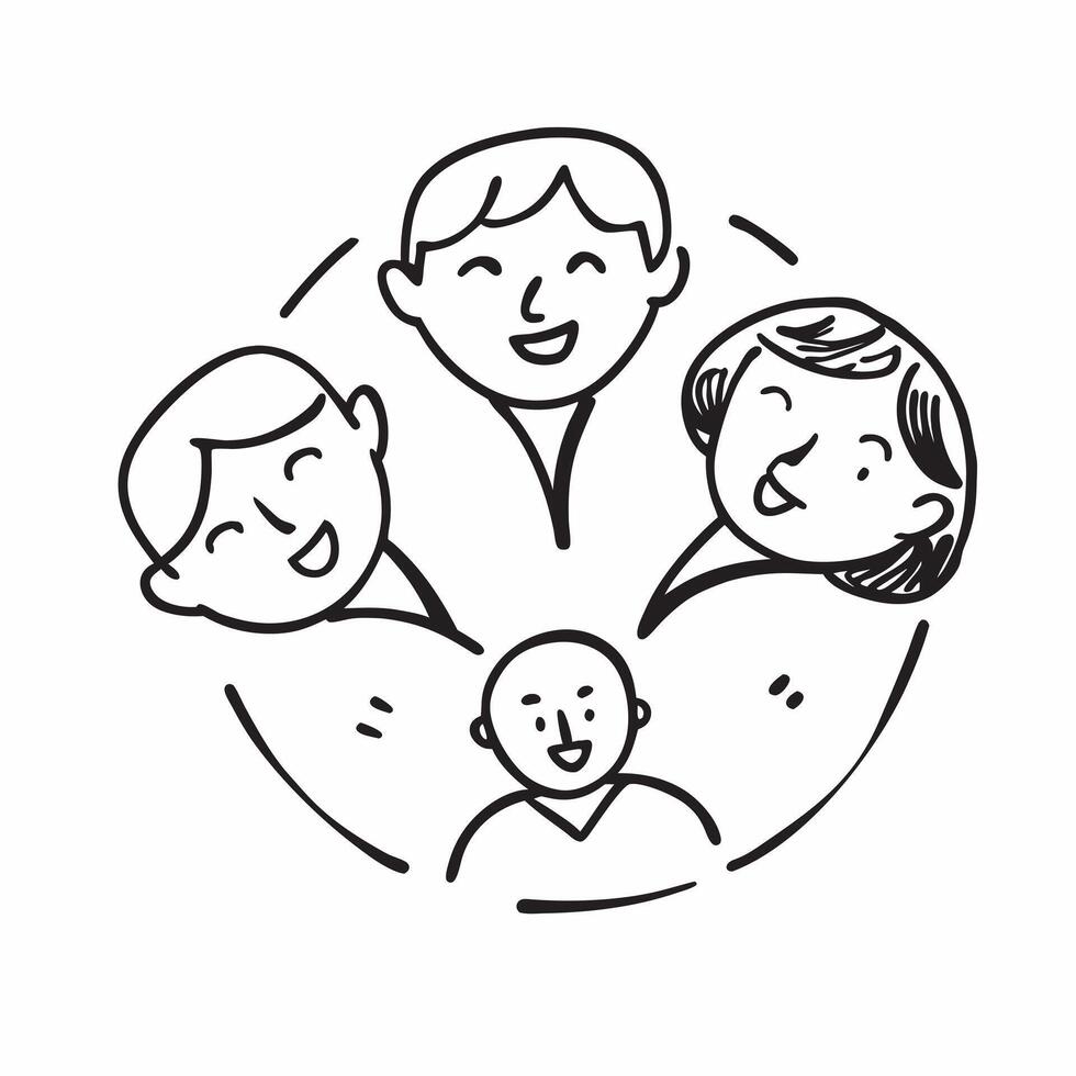 Same Parent Circle with Belonging Text concept as An isolated of a circle formed by icons representing same parents with the word Belonging in a soft font This design empha pure vector