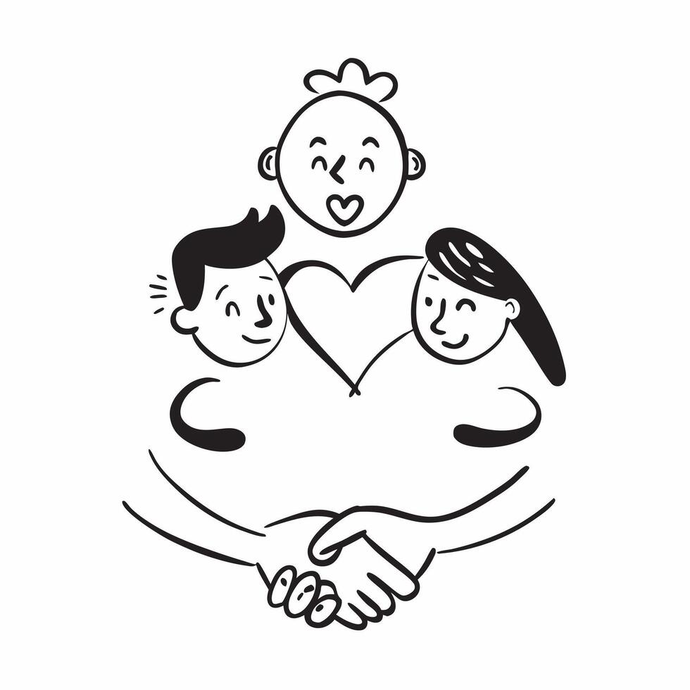 Same Parent Heart with Compassion Text concept as An isolated of a heart symbol with two icons representing same parents with the word Compassion in a soft font This design pure vector