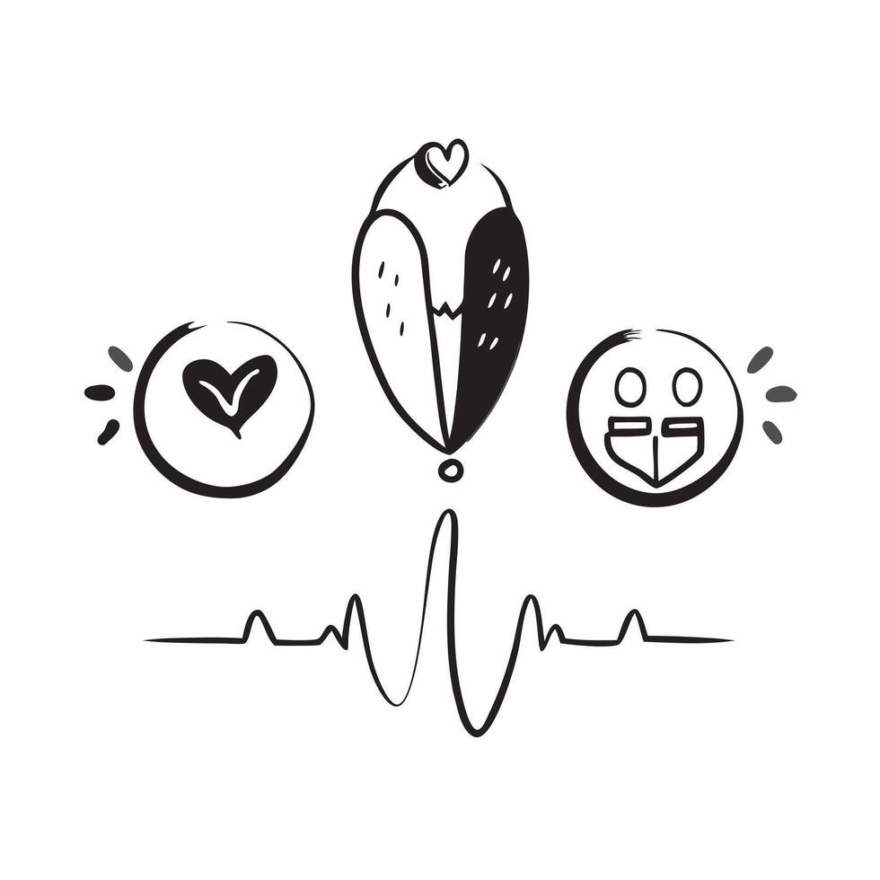 Same Parent Heartbeat with Life Text concept as An isolated of a heartbeat line with two icons representing same parents and the word Life in an energetic font This design pure Set 2 vector
