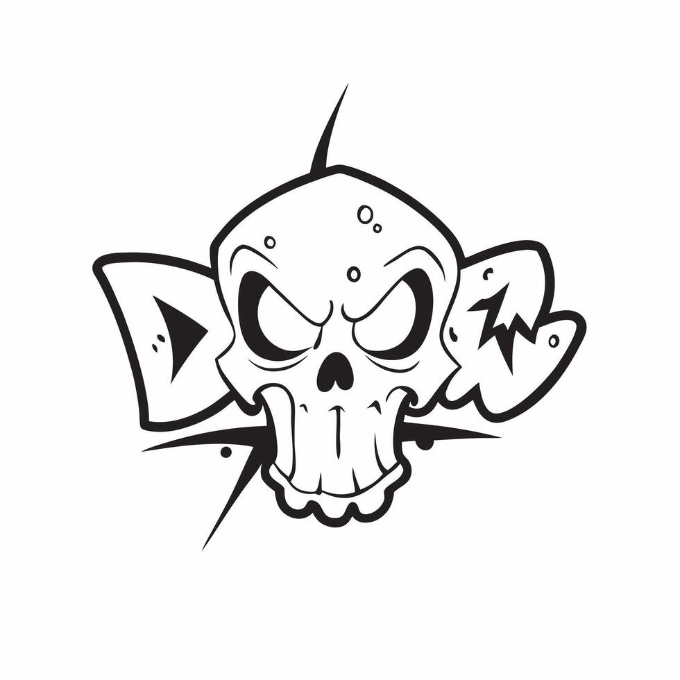 Skull and Crossbones with Danger Text concept as A bold isolated featuring a skull and crossbones with the word Danger in a sharp gothic font The elements are isolated on a pure vector