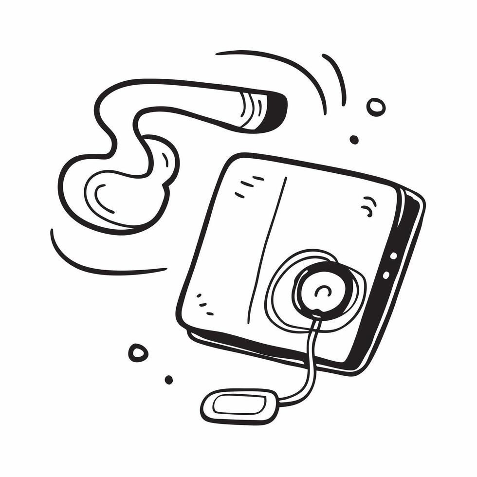 Smartphone with Headphones concept as A smartphone connected to headphones representing mobile communication during virtual meetings isolated on a white background for a modern cle pure vector