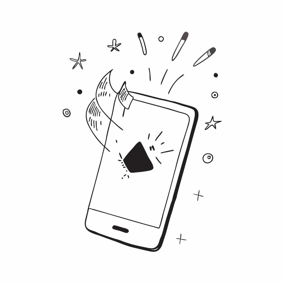 Smartphone with holographic fireworks and Diwali Wishes text isolated on white balance concept as Camera movement Zoom into the smartphone screen and holographic fireworks Scene I pure vector