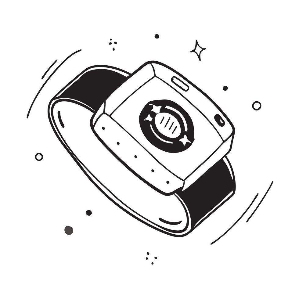 Smartwatch displaying a holographic calendar concept as A smartwatch is positioned in the center of the frame displaying a holographic calendar that hovers just above the device T pure vector