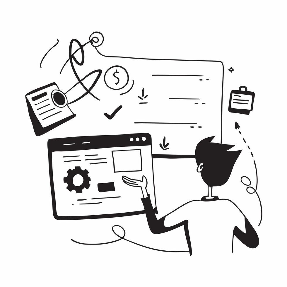 Software developer coding in a glossy abstract virtual meeting concept as Camera movement Pan across the screen showing coding activities with a glossy abstract interface Scene A pure vector