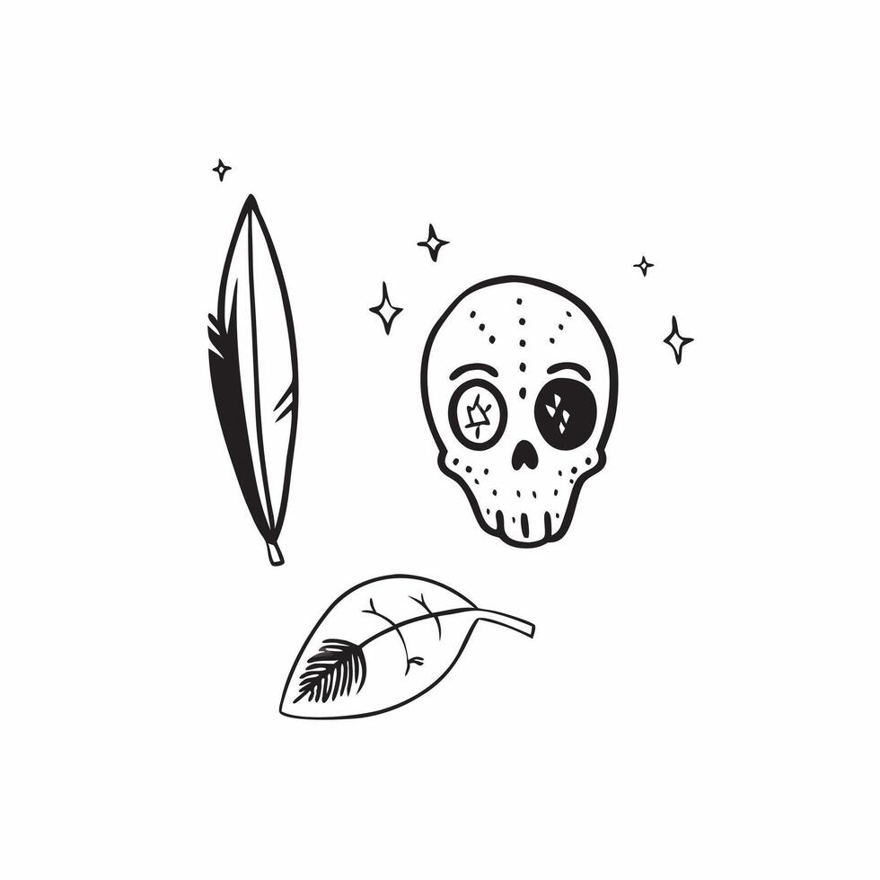Sugar Skull and Marigold Petal Isolated concept as A illustration featuring a sugar skull paired with a single marigold petal both isolated on a white background The pure vector