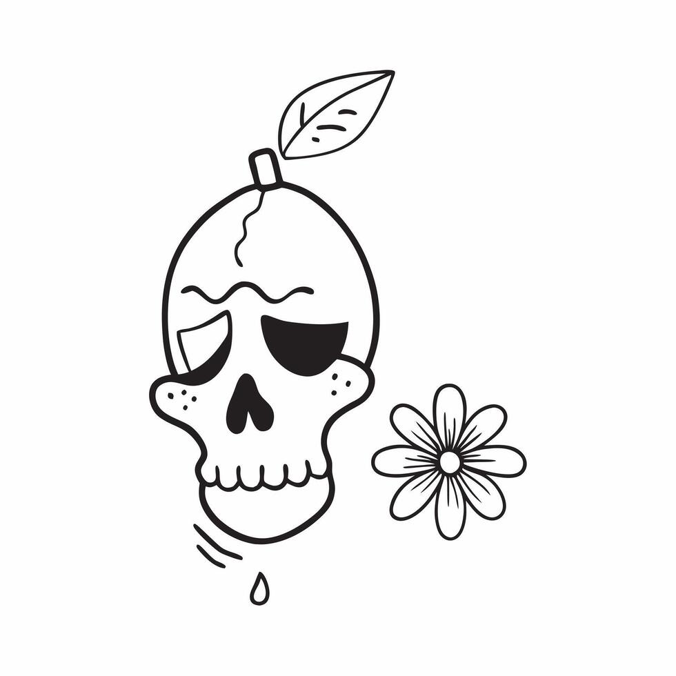 Sugar Skull and Marigold Petal concept as A illustration featuring a detailed sugar skull and a marigold petal isolated on a white background The design captures the pure vector
