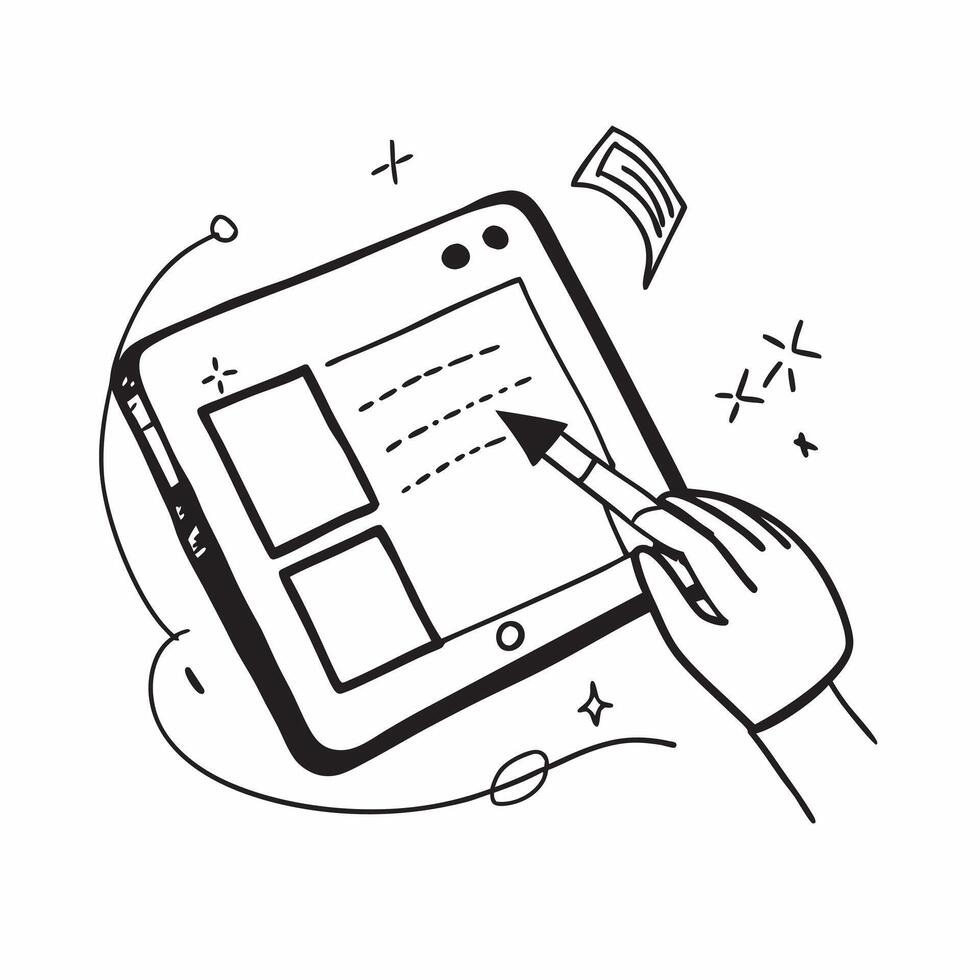 Tablet with Holographic Stylus and Notes concept as A photo showcasing a tablet with a holographic stylus and digital notes isolated on a white background with copy space on the ri pure Set 3 vector