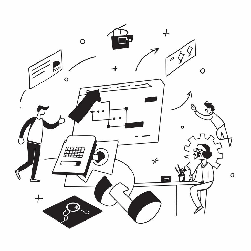 Team collaborating in a glossy digital flexible workspace concept as Camera movement Pan across the team members working together Scene A dynamic and interactive workspace with gl pure Set 2 vector