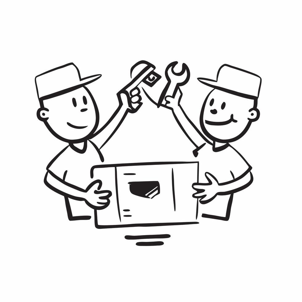 Two Mechanics with Wrenches and Toolboxes concept as Two mechanics holding wrenches and toolboxes set against a clean background offering ample space for text or graphics symbolizi pure Set 3 vector