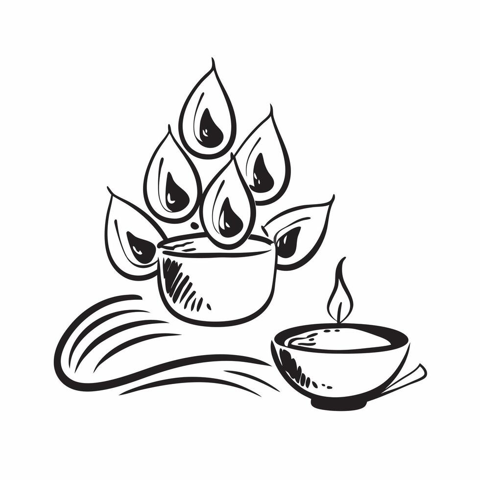 of Dhanteras silver diyas and Dhanteras text isolated on white background concept as Camera movement Pan across the silver diyas Scene Isolated white background with ample pure Set 2 vector