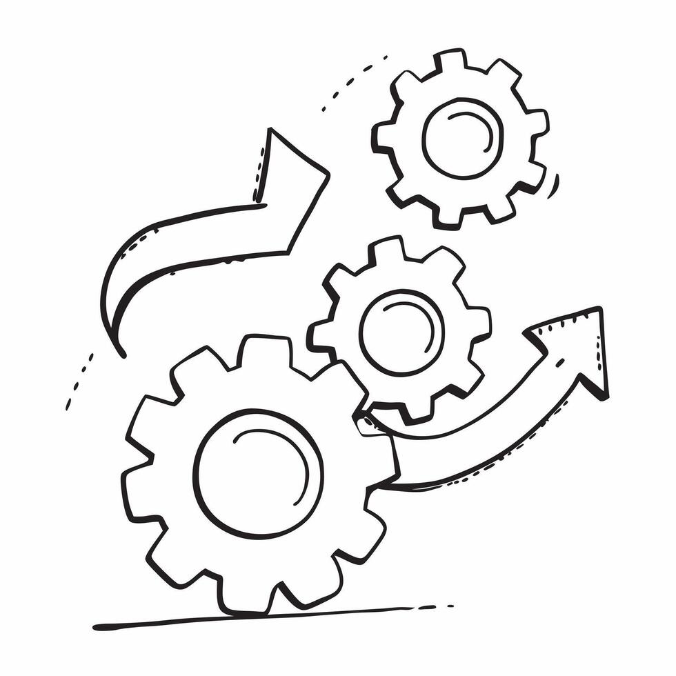 of isolated gears with the word Efficiency concept as A clean design of interlocking gears symbolizing efficiency in operational management The word Efficiency is pr pure vector