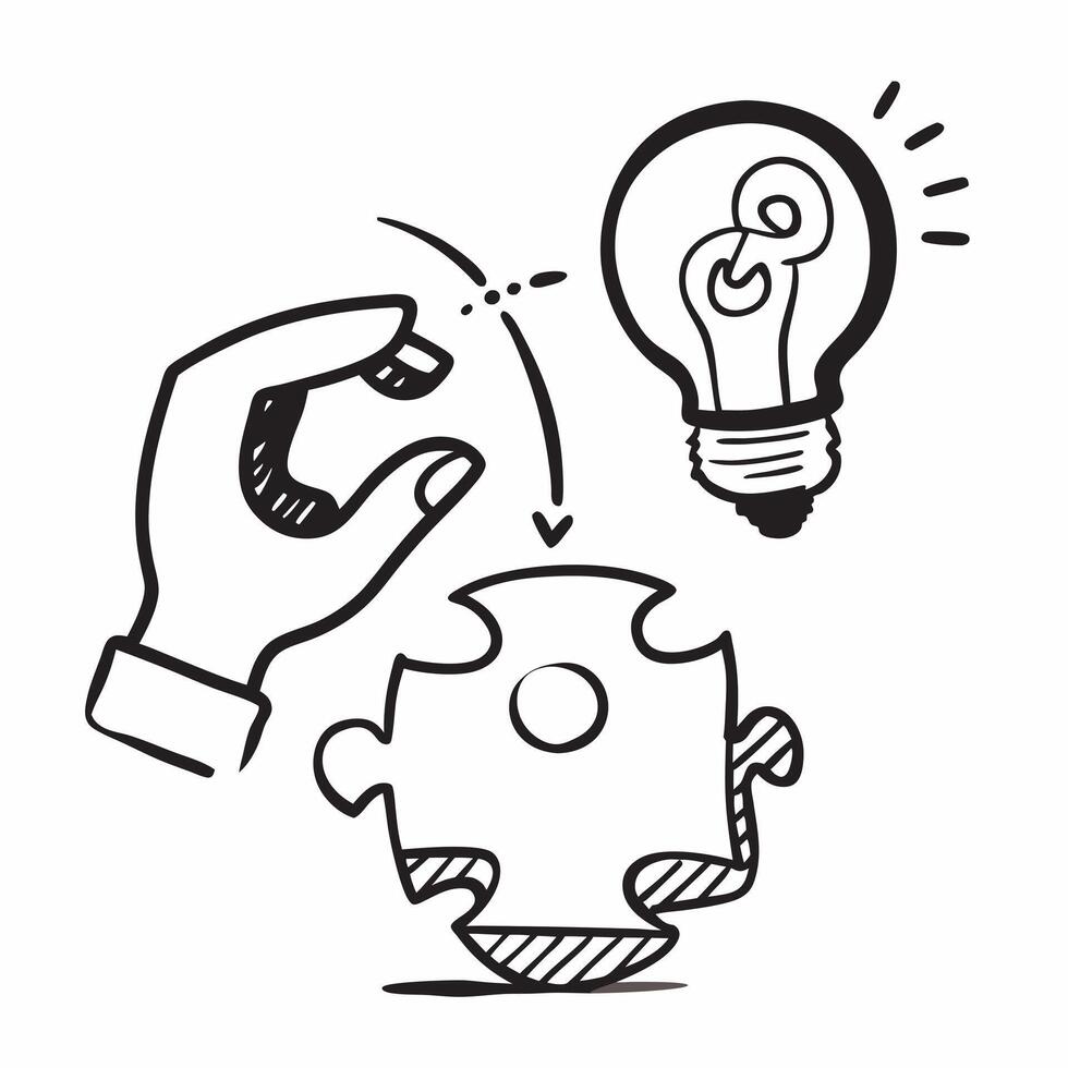 of isolated puzzle piece and light bulb with the word Innovation concept as A clean design featuring a puzzle piece and a light bulb with the word Innovation prominen pure Set 2 vector