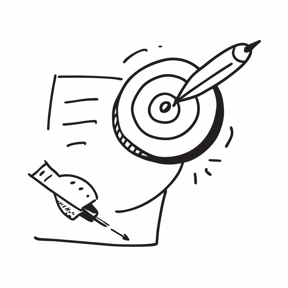 of isolated target and arrow with the word Goals concept as A design showing a target with an arrow hitting the center with the word Goals prominently displayed The pure vector