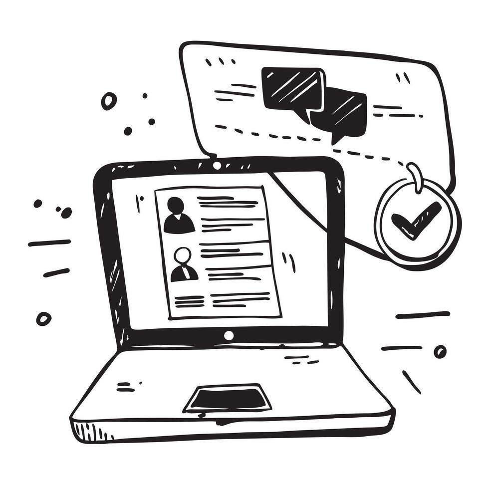 Virtual Meeting on Laptop with Abstract Screen concept as A laptop showing a virtual meeting with a glossy abstract screen highlighting remote work communication and technology Ca pure Set 4 vector