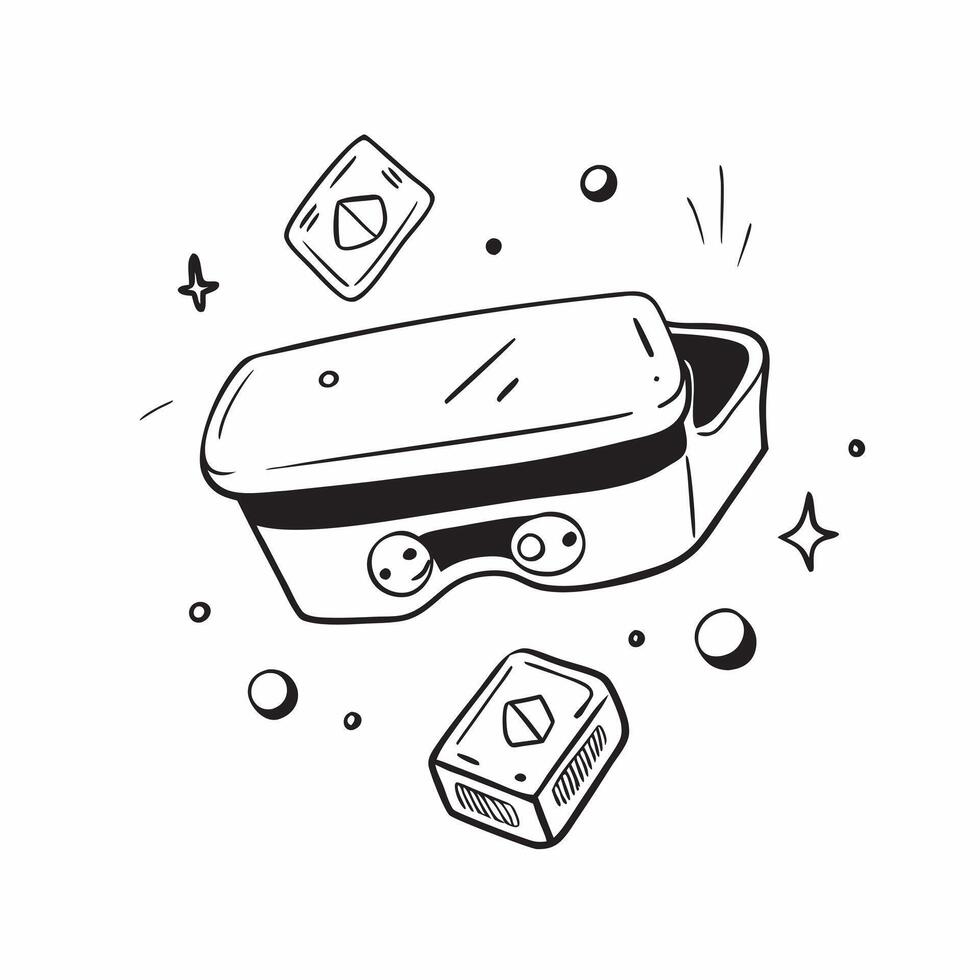 VR headset with holographic game controls copy space at the bottom concept as A front facing shot of a VR headset with holographic game controls floating in front of the device Th pure vector