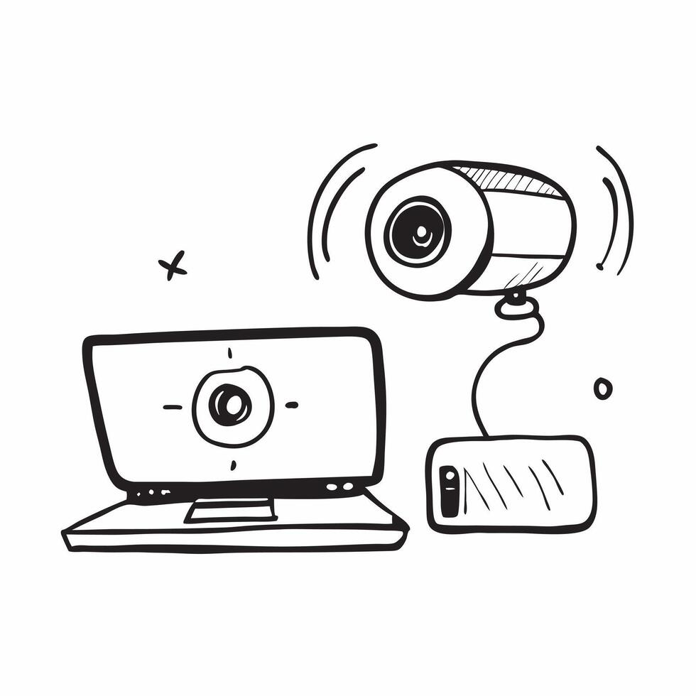 Webcam and Ring Light Isolated concept as A image featuring a webcam and a ring light isolated on a white background Perfect for depicting conferencing tools in a hom pure Set 5 vector