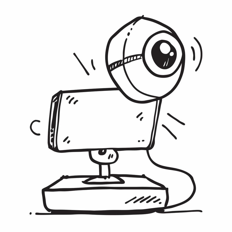 Webcam and Ring Light Isolated concept as A image featuring a webcam and a ring light isolated on a white background Perfect for depicting conferencing tools in a hom pure Set 3 vector