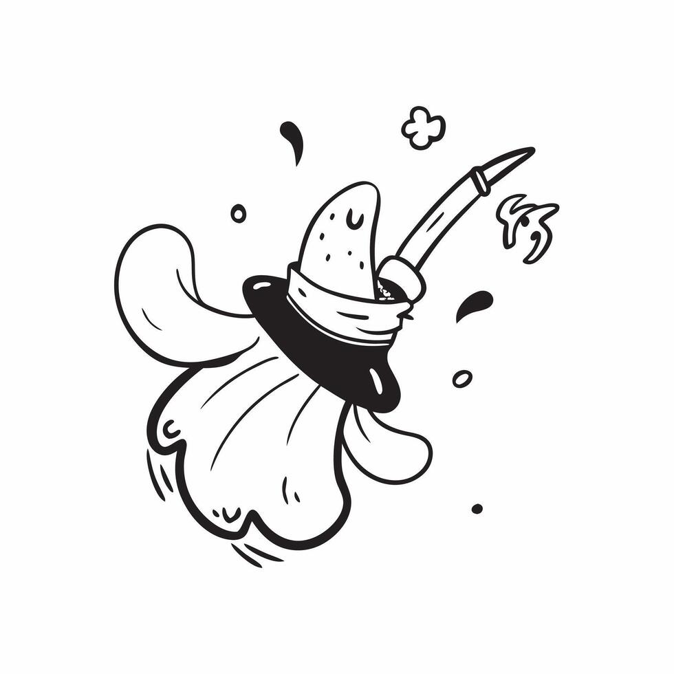 Witchs Broom and Hat with Fly Text concept as An isolated featuring a witchs broom and hat with the word Fly in a whimsical font The elements are set against a white backgr vector