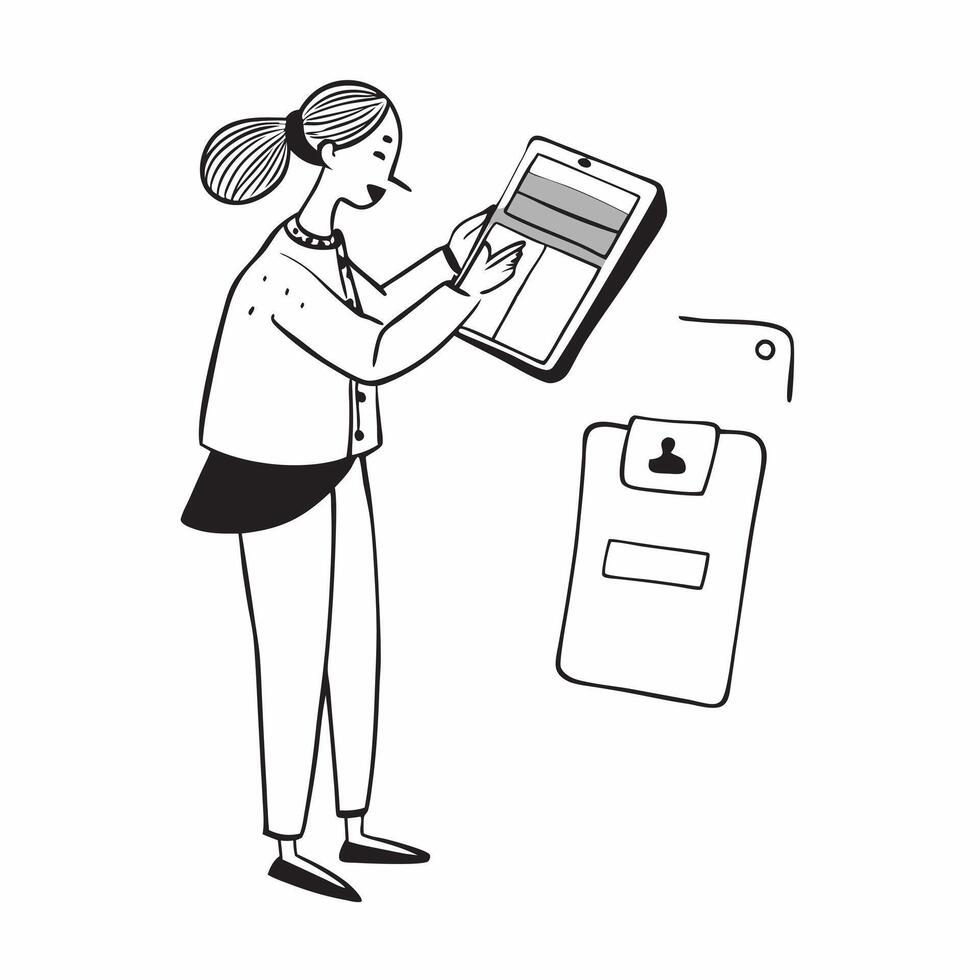 Woman Making Online Purchase concept as A woman making an online purchase using a mobile banking app with a blank background offering space for additional content in Photo Stock C pure Set 2 vector