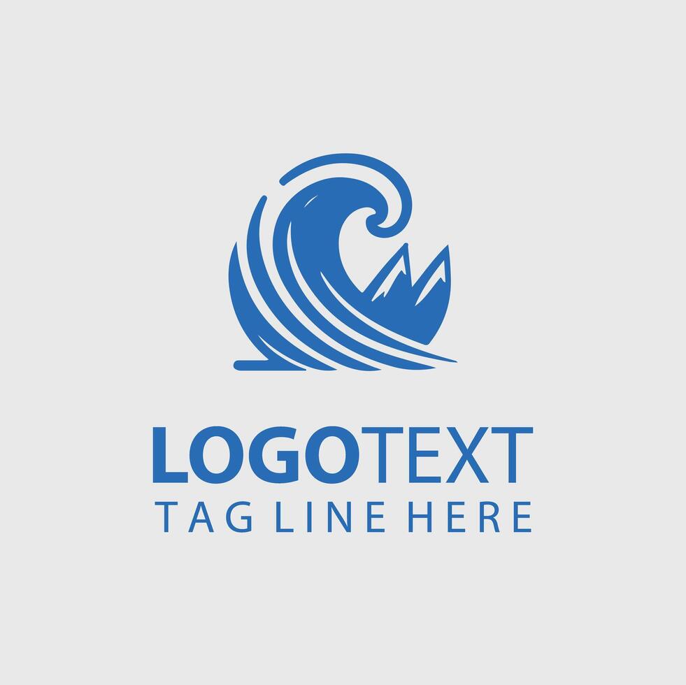 Ocean Flow wave logo vector