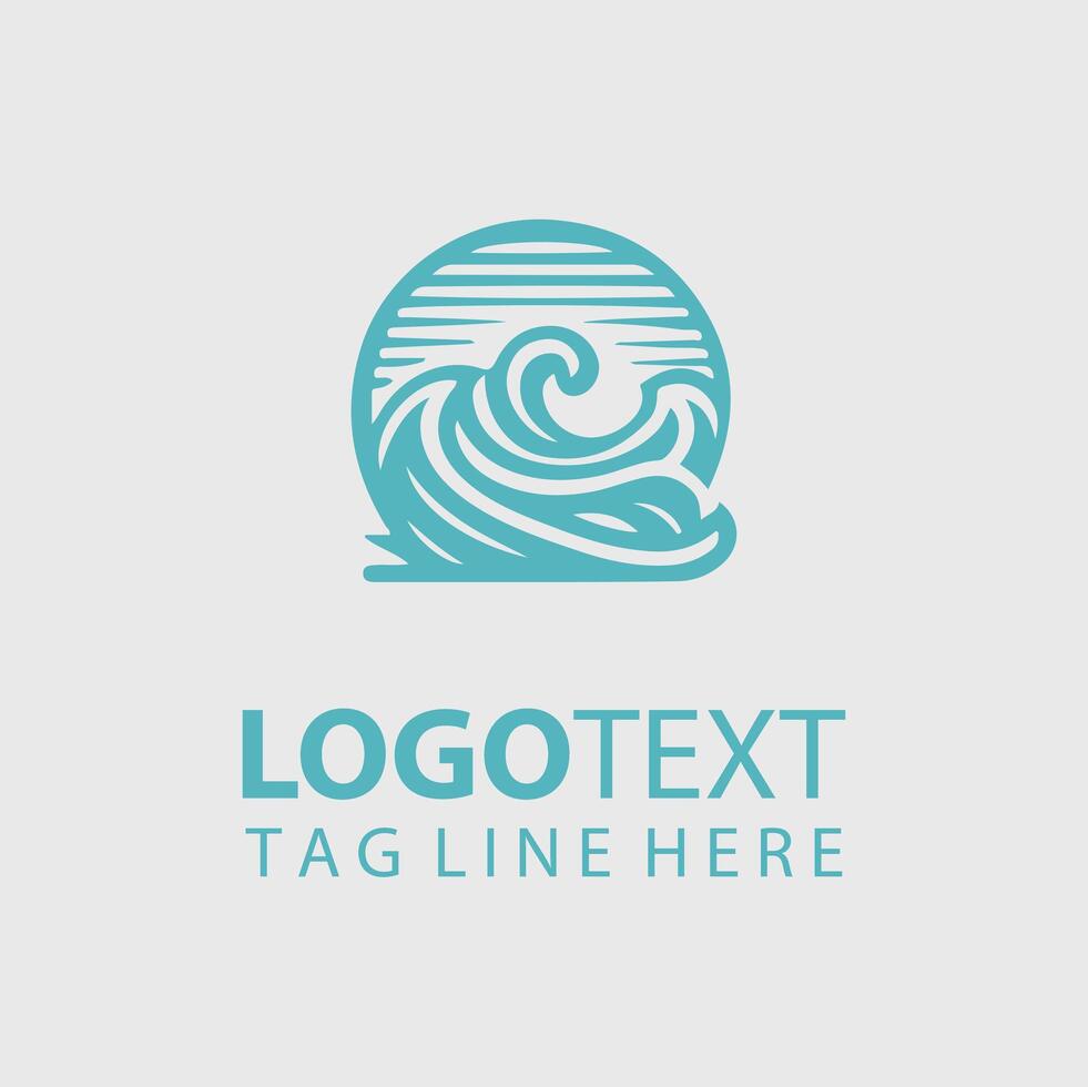 Wave Crest wave logo vector