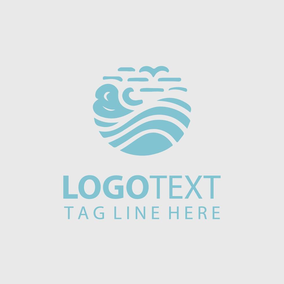 Wave Heights wave logo vector