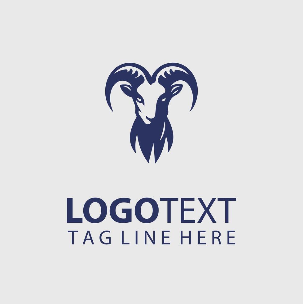 Horned Heroes goat logo vector