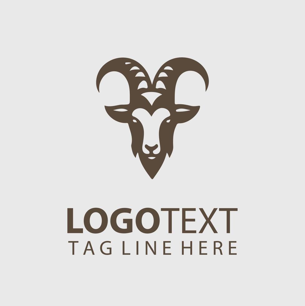 High Horn Herd goat Logo vector