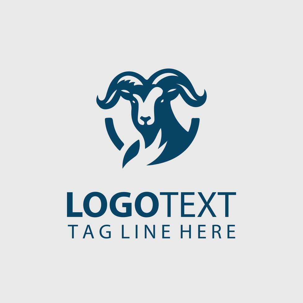 Brave Heart Herd goat logo vector