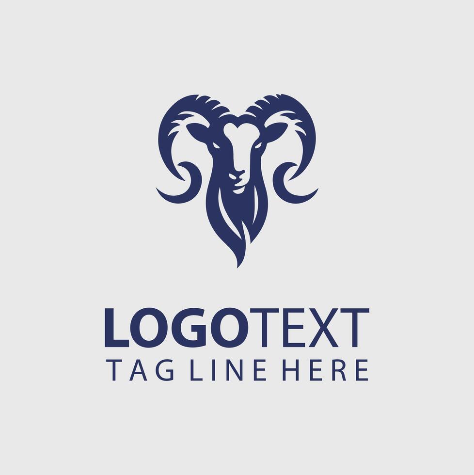 Wise Horns goat logo vector