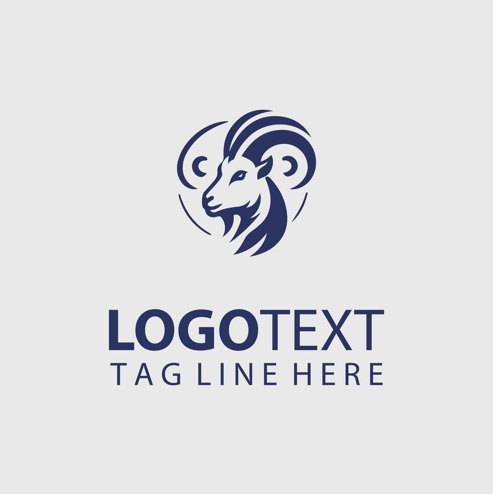 Mountain Horns goat logo vector
