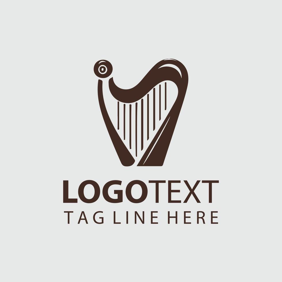Mystic Strings harp logo vector
