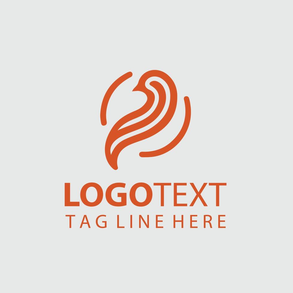 Feathered Lineage linear bird logo vector