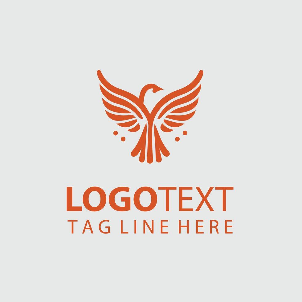 Feather Lineage linear bird logo vector