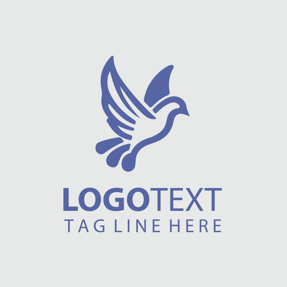 Feathered Arc linear bird logo vector